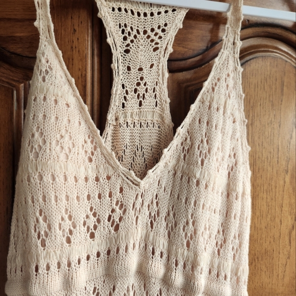 Long Crochet Peach color Dress - Picture 2 of 4